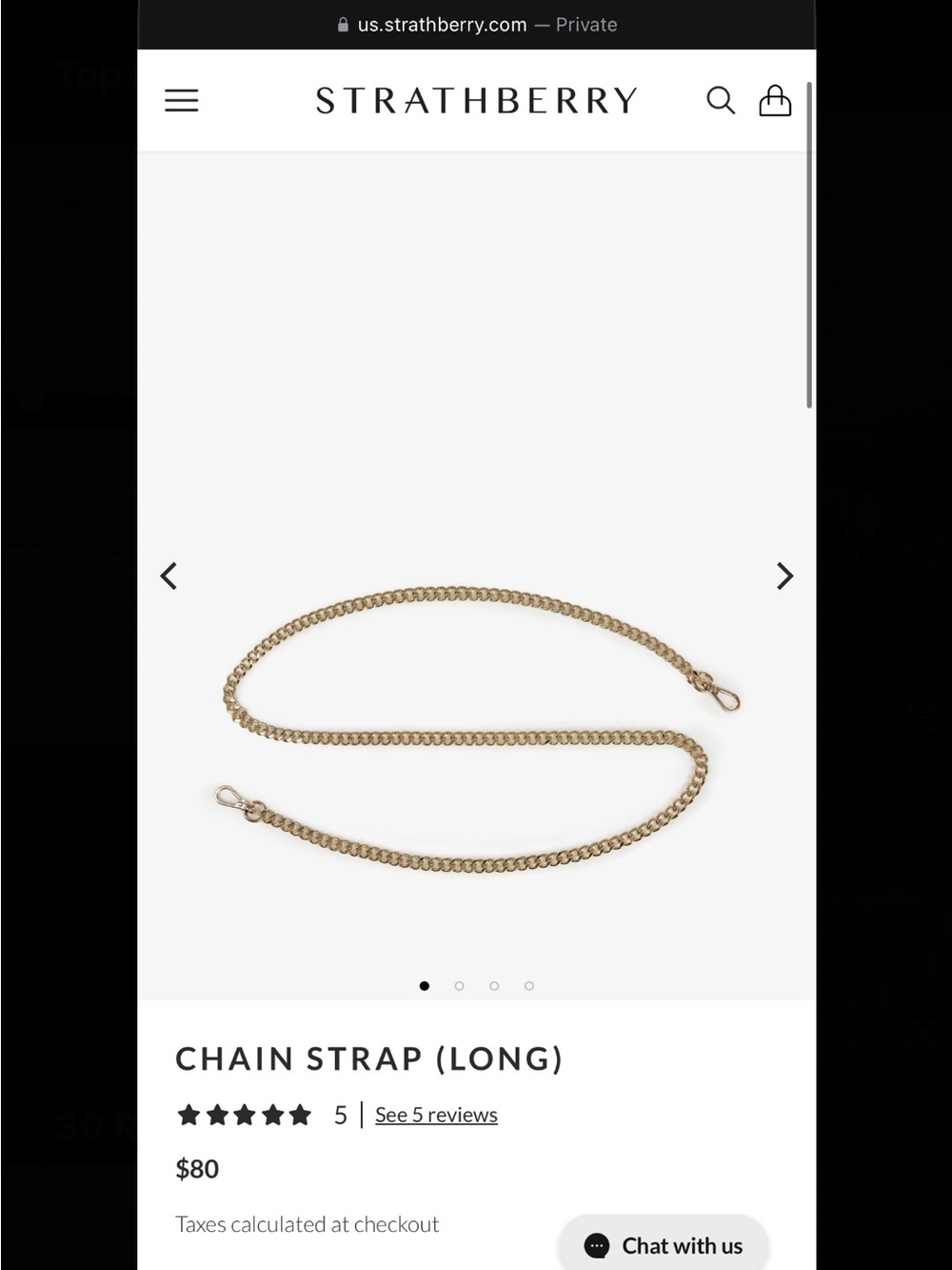 Strathberry Chain Strap (Long) - Gold - Picture 3 of 3